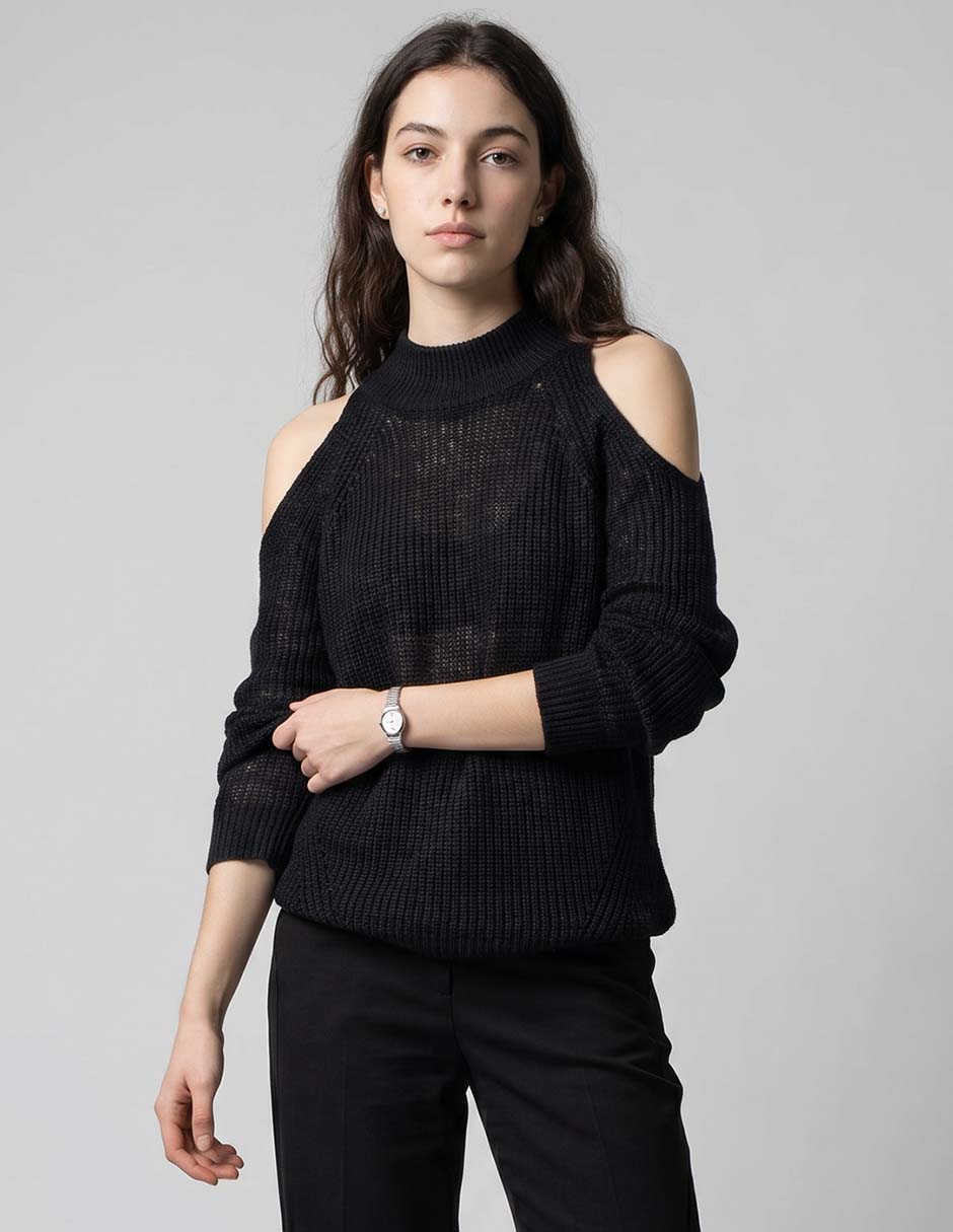Suéter cuello redondo para mujer