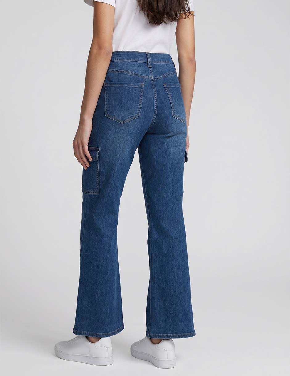 Jeans straight corte cintura para mujer 2
