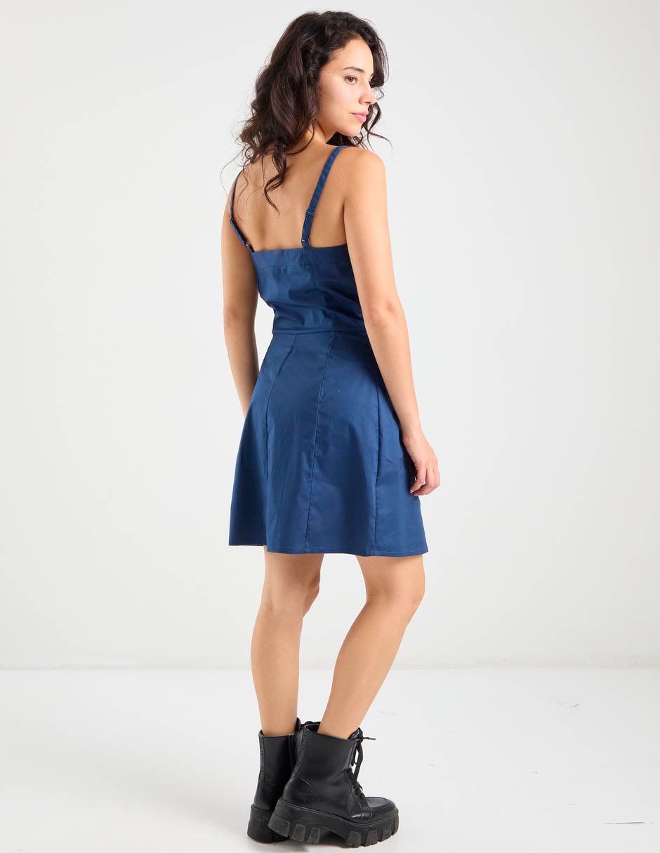 VESTIDO CORTO LISO LINEA "A" 5