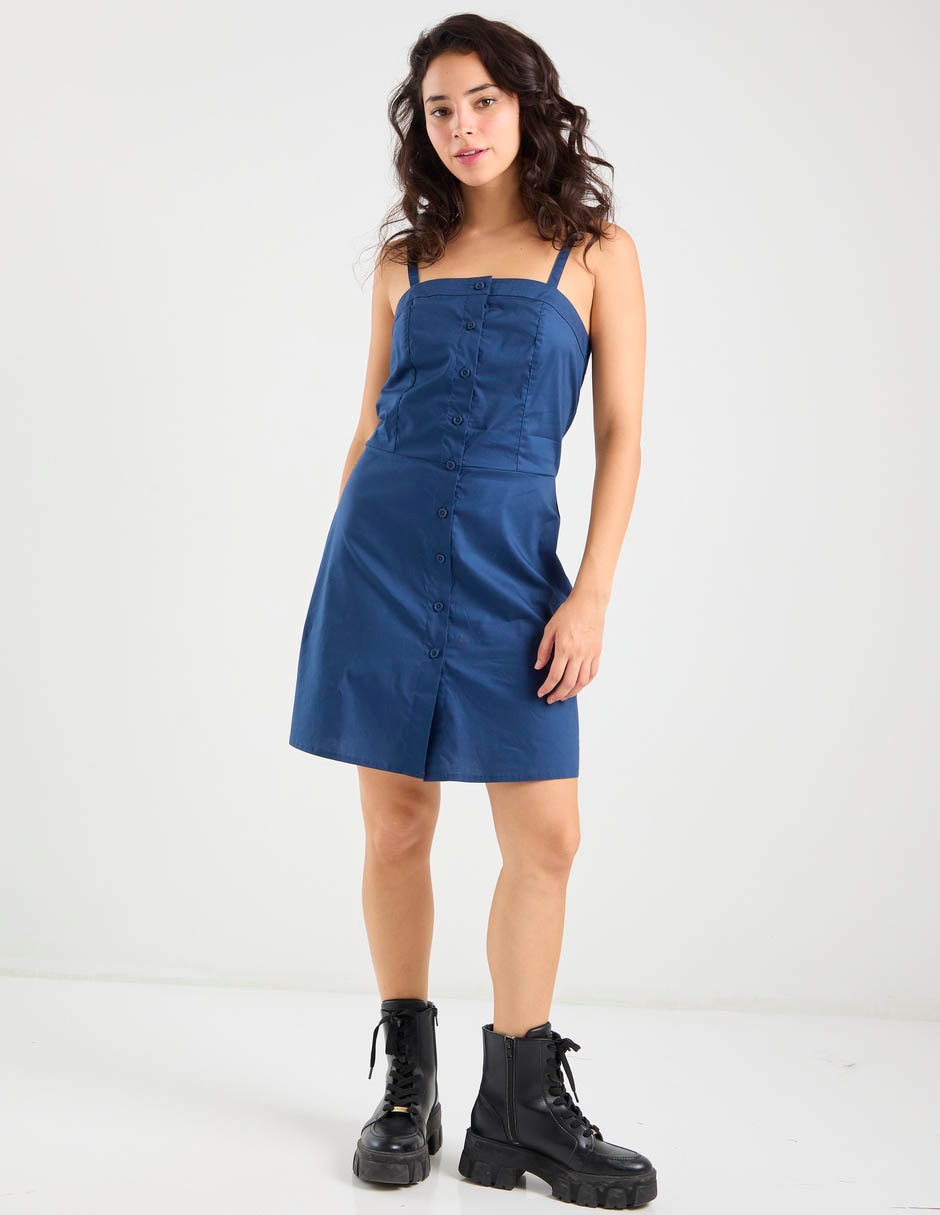 VESTIDO CORTO LISO LINEA "A" 4