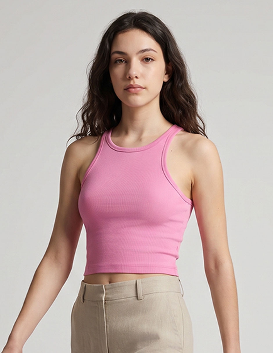 Top cuello redondo tirante ancho