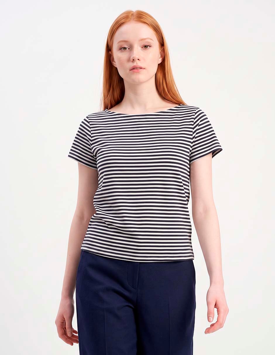 Playera manga corta cuello ojal para mujer Playera manga corta cuello ojal para mujer