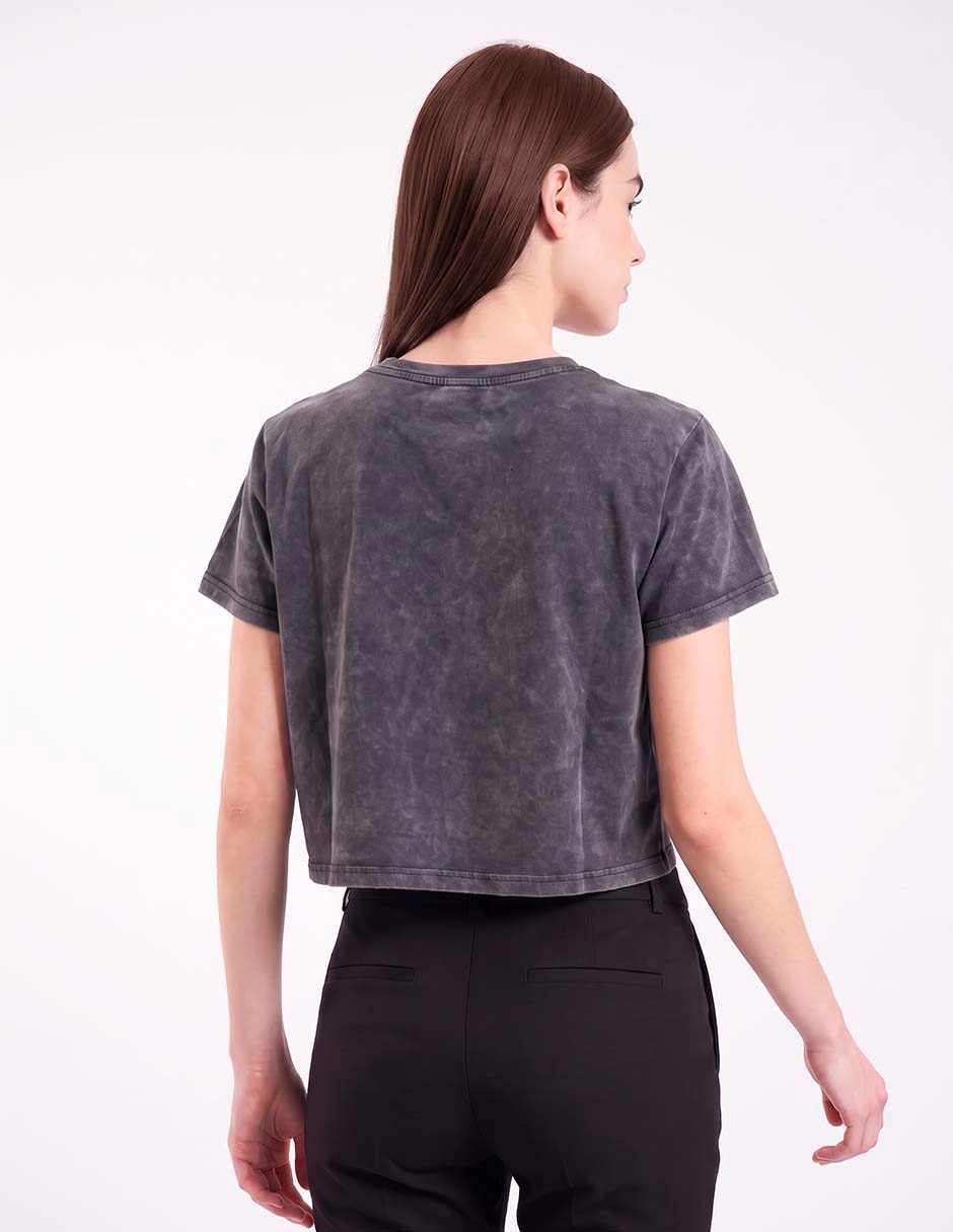 Playera manga corta cuello redondo para mujer