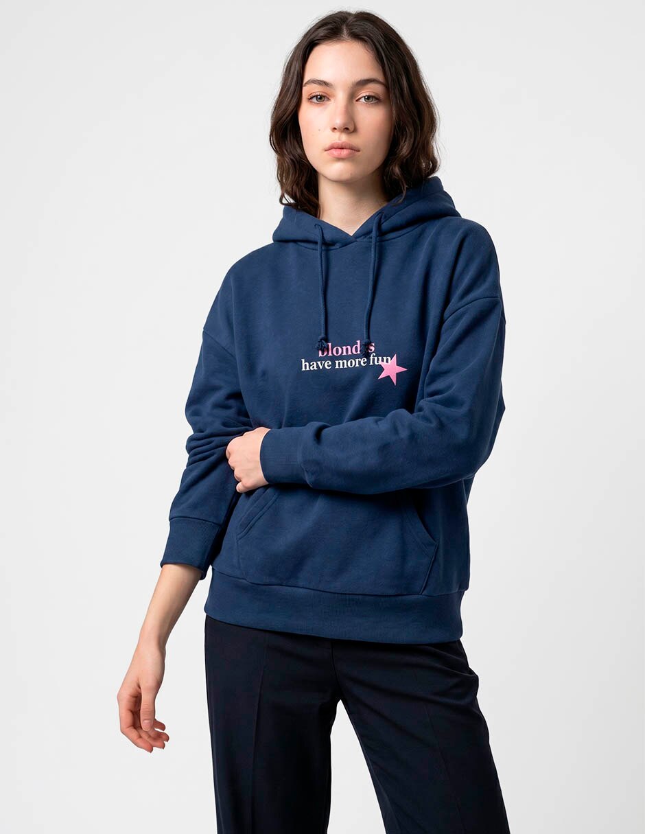 Sudadera con capucha y bolsa para mujer