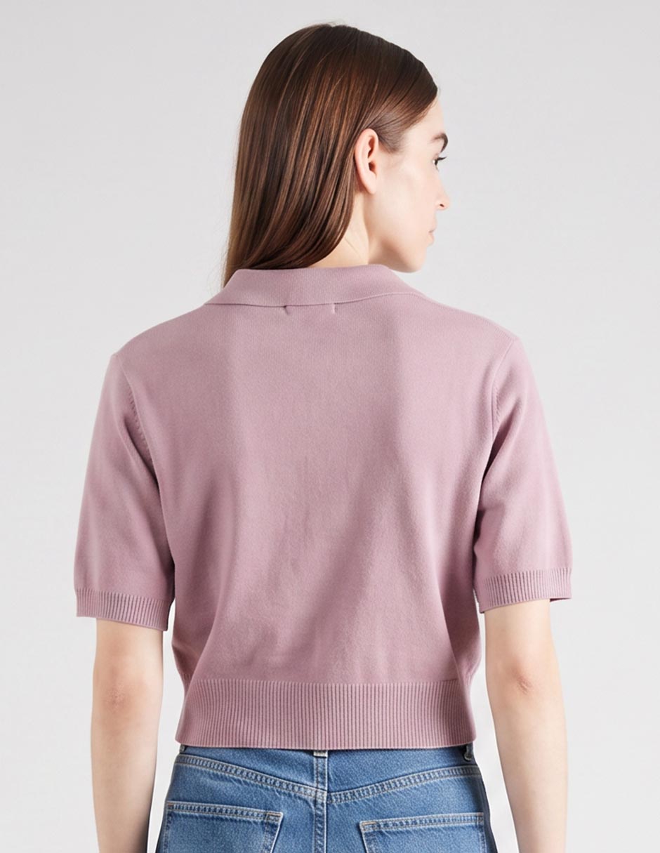 Suéter cuello polo para mujer