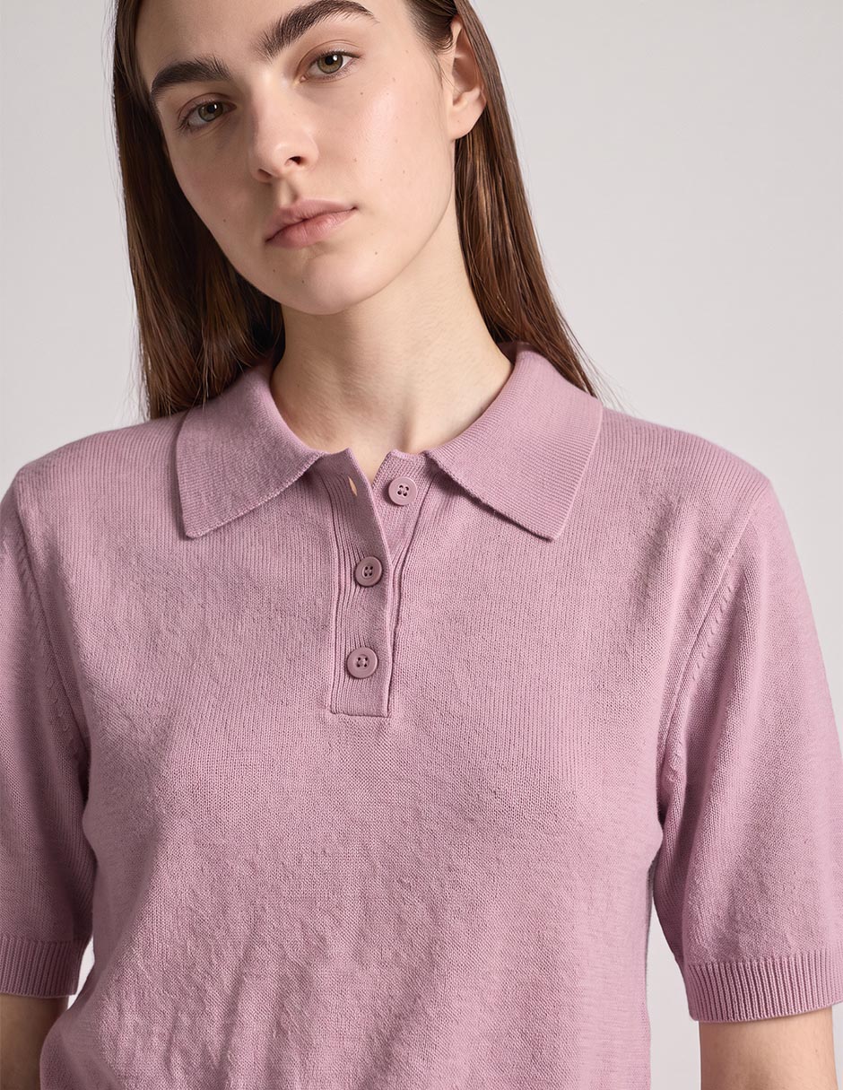 Suéter cuello polo para mujer