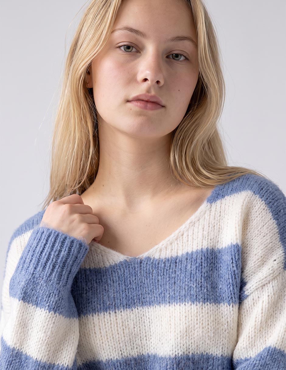 Suéter cuello v para mujer 3