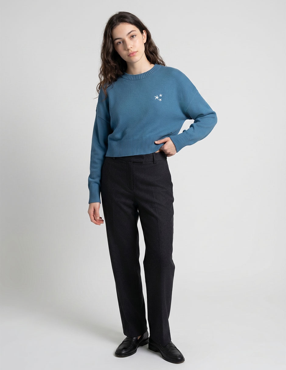 Suéter cuello redondo para mujer
