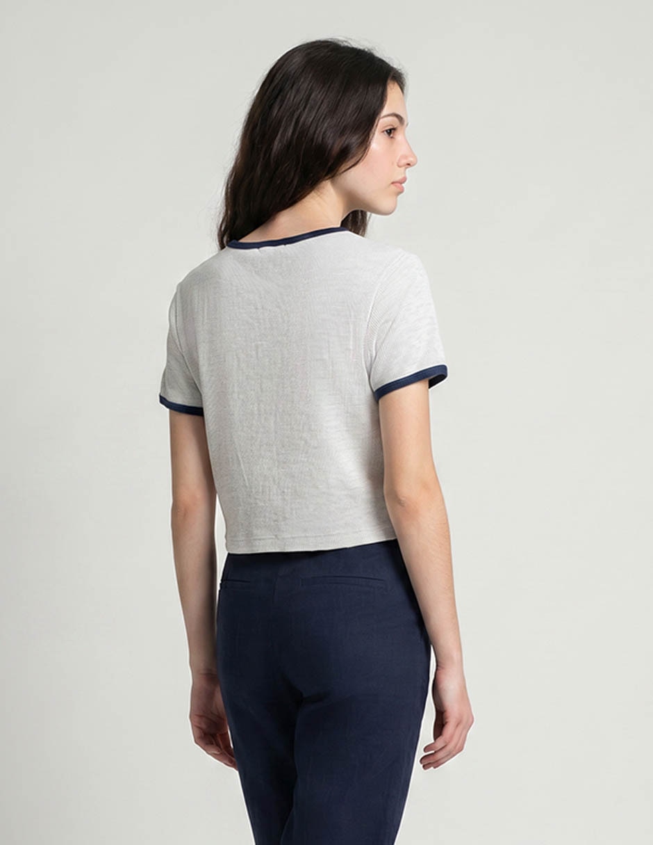 Playera manga corta cuello redondo para mujer 2