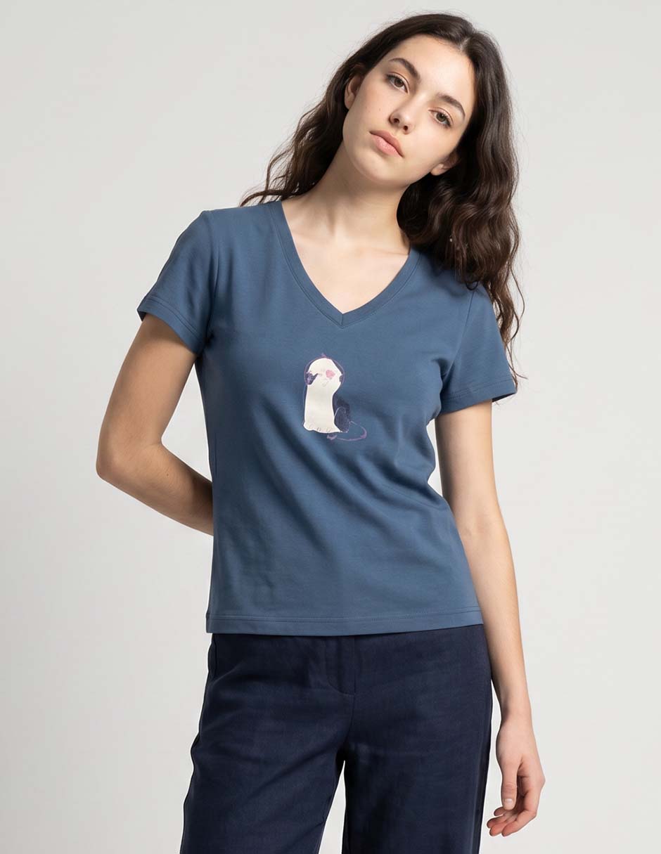 Playera manga corta cuello redondo para mujer Playera manga corta cuello redondo para mujer