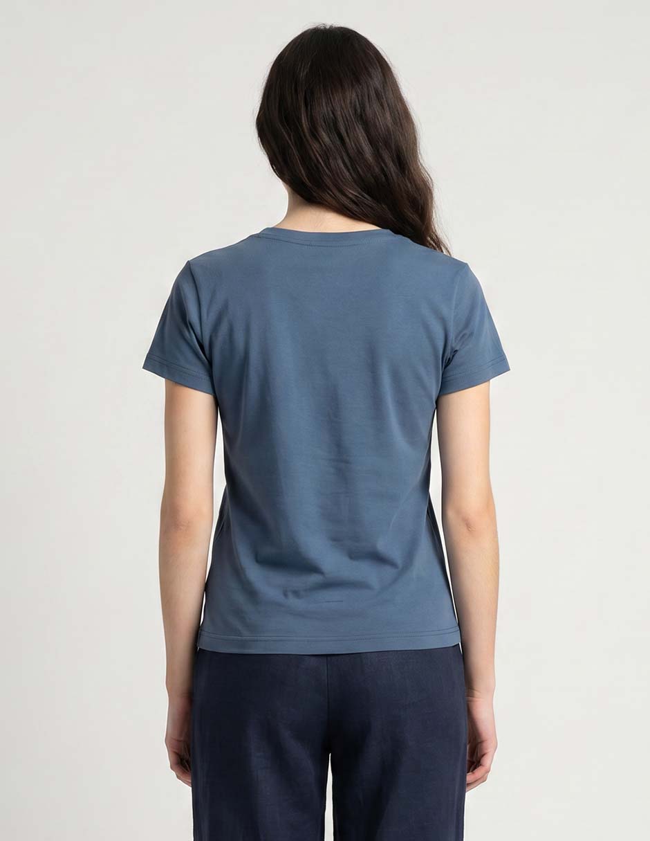 Playera manga corta cuello redondo para mujer 2