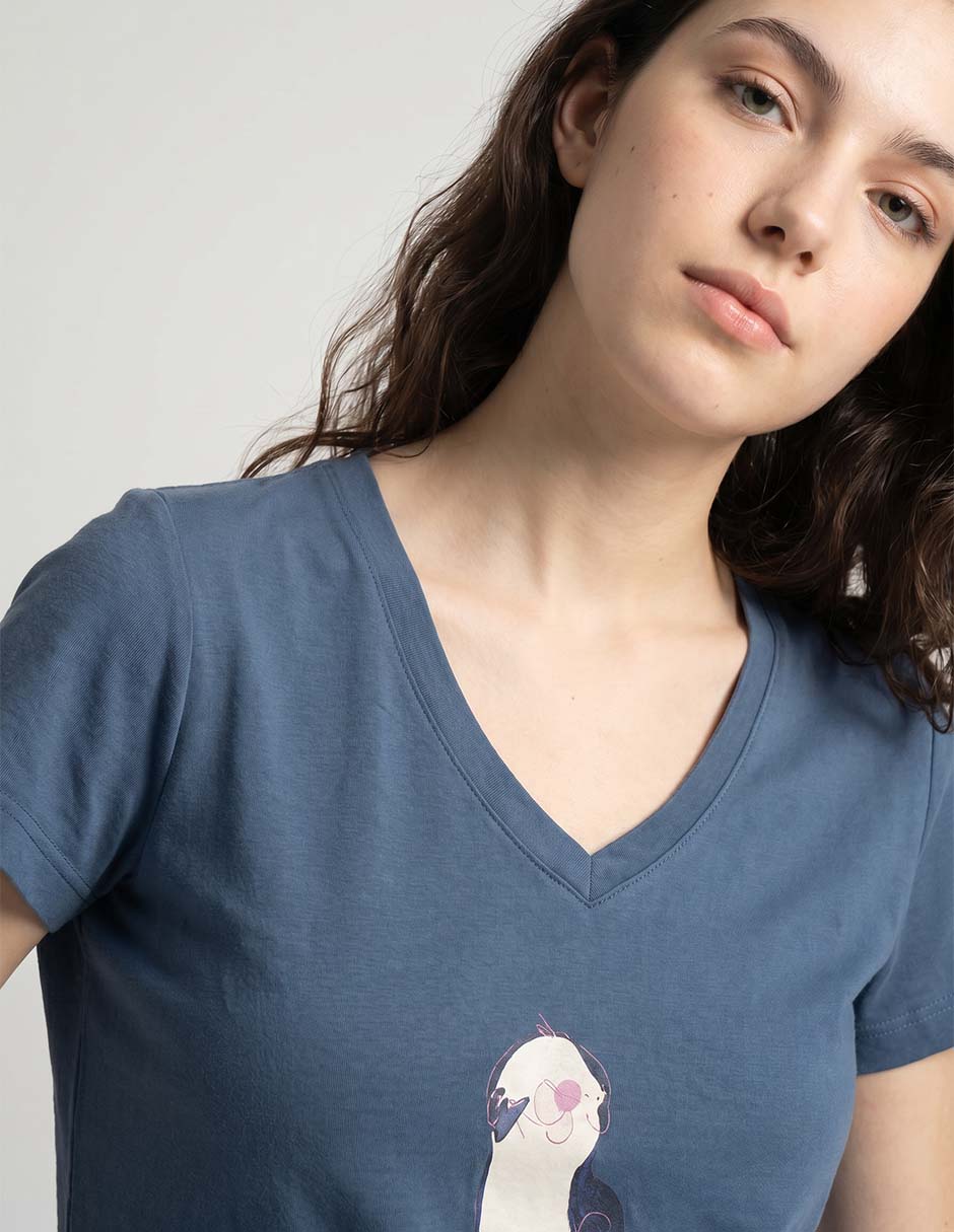 Playera manga corta cuello redondo para mujer 3