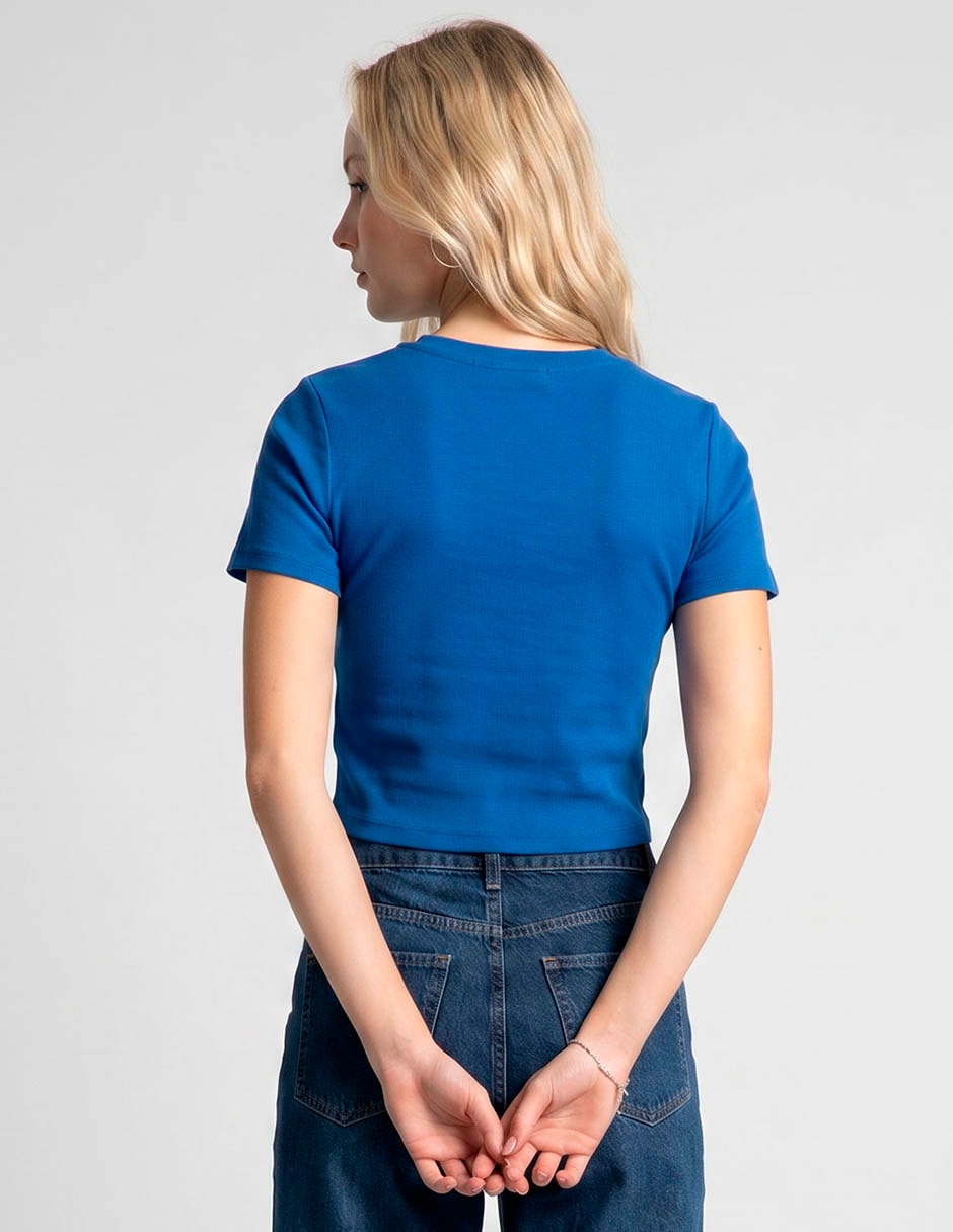 Playera manga corta cuello redondo para mujer 2