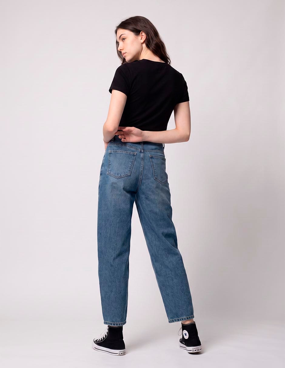 Jeans Easy Pant Baggy Para Mujer de algodón 3