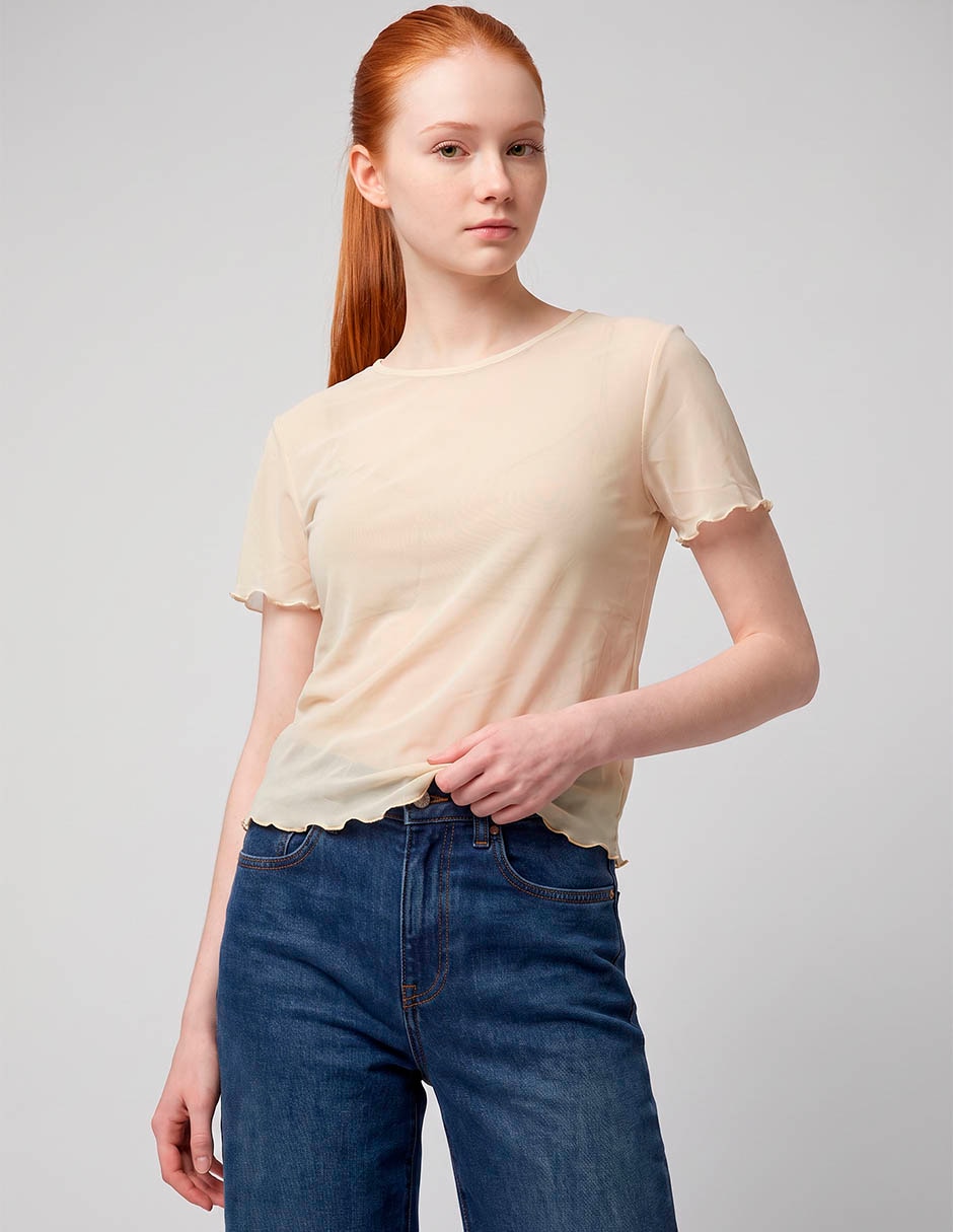 Playera manga corta cuello redondo mujer Playera manga corta cuello redondo mujer