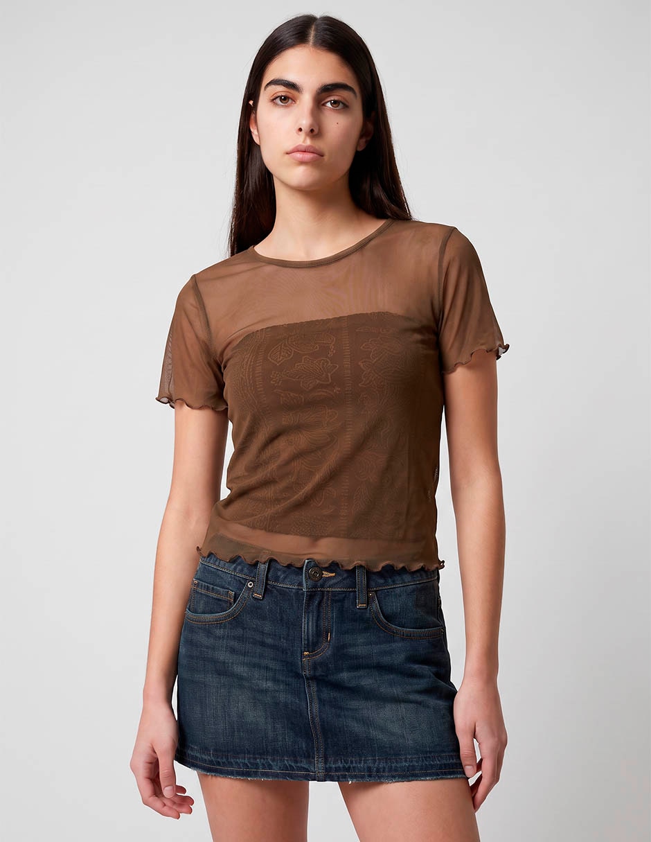 Playera manga corta cuello redondo mujer 1