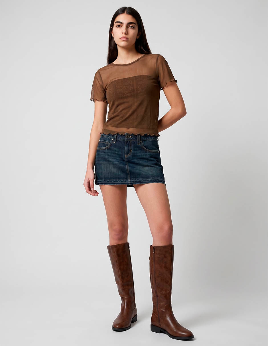 Playera manga corta cuello redondo mujer 3