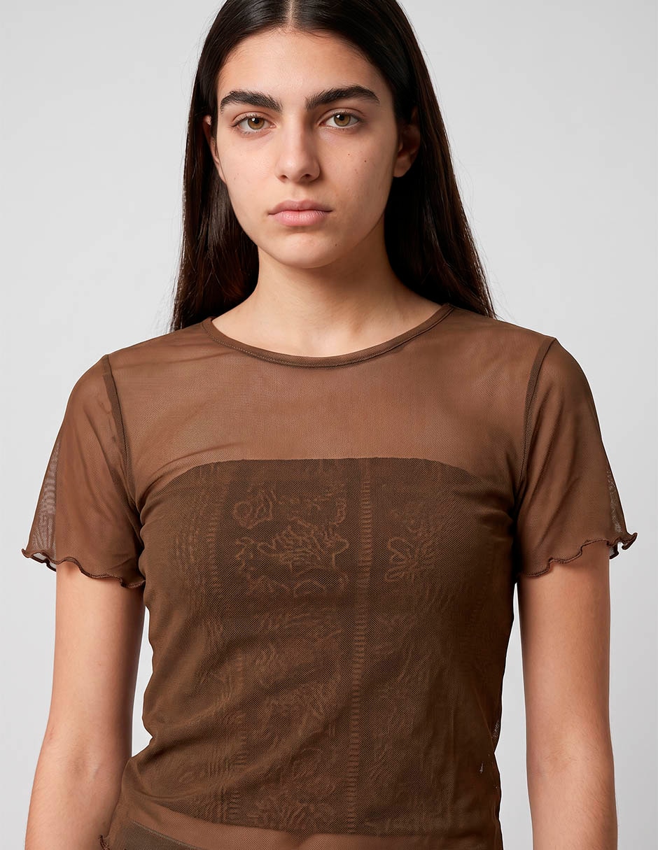 Playera manga corta cuello redondo mujer 4