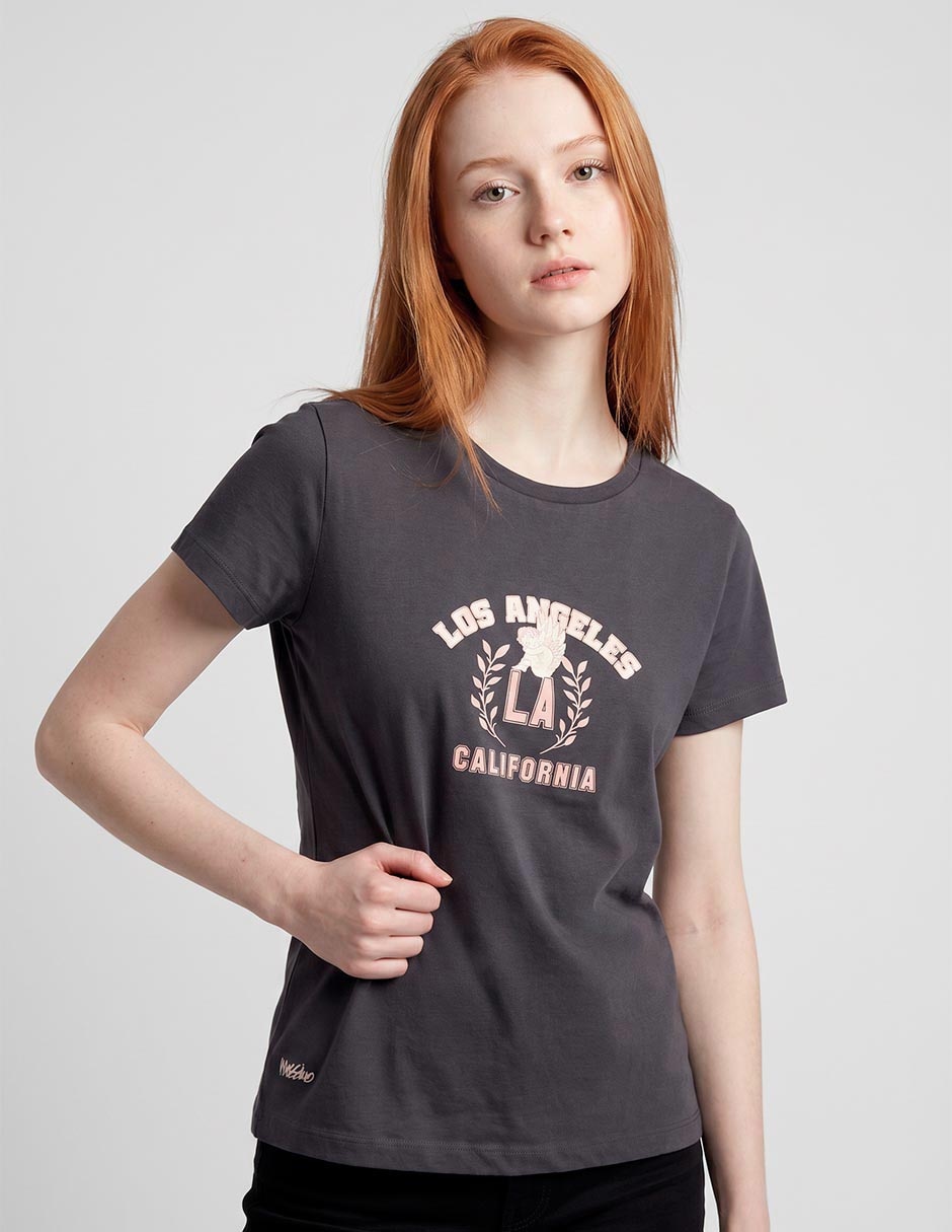 Playera manga corta cuello redondo para mujer Playera manga corta cuello redondo para mujer