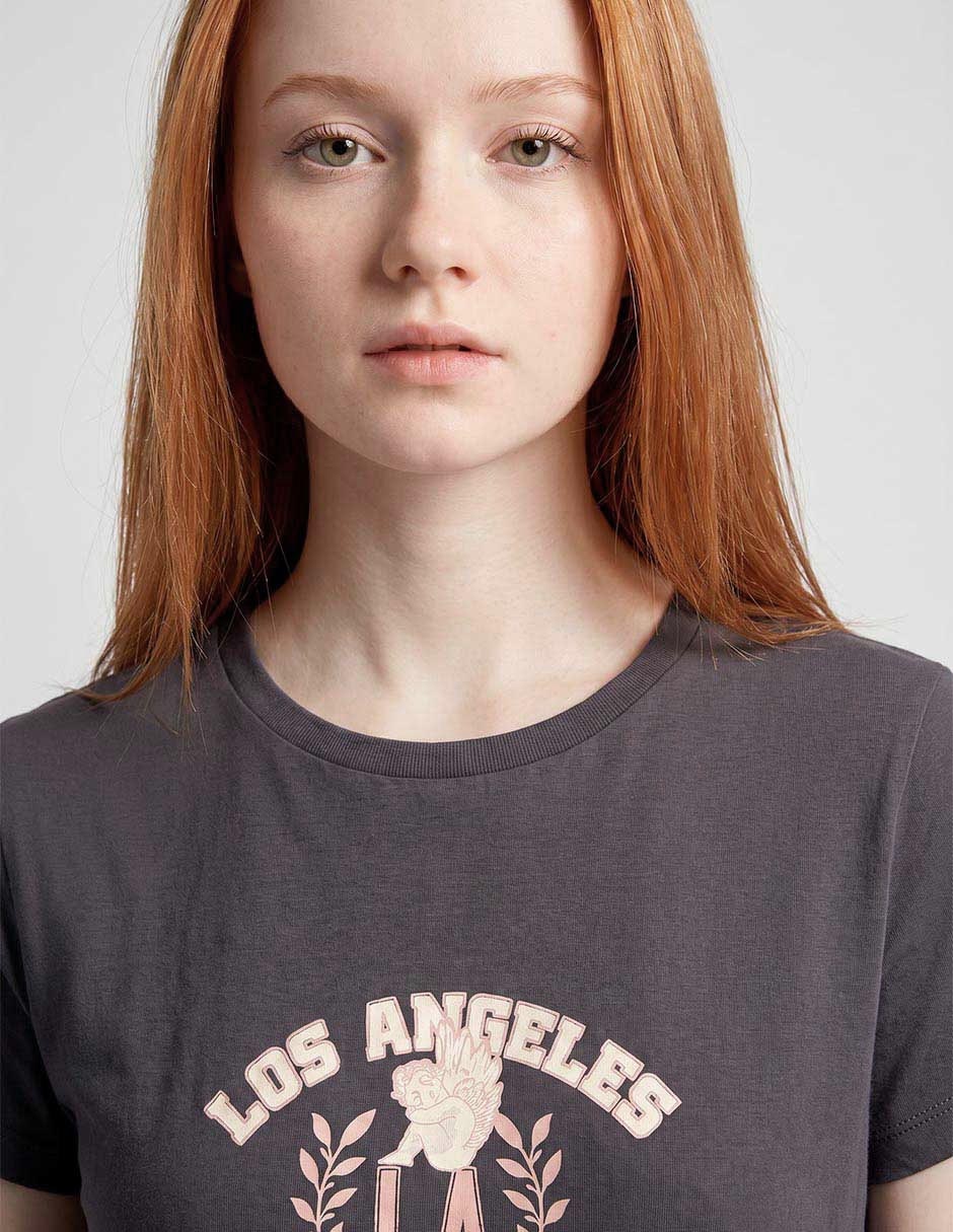 Playera manga corta cuello redondo para mujer 2
