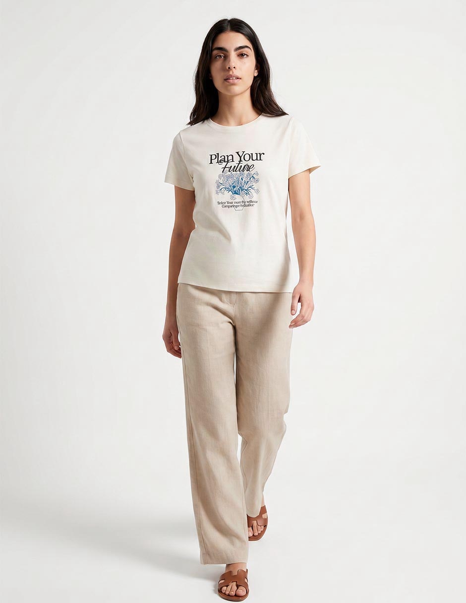 Playera manga corta cuello redondo mujer Playera manga corta cuello redondo mujer