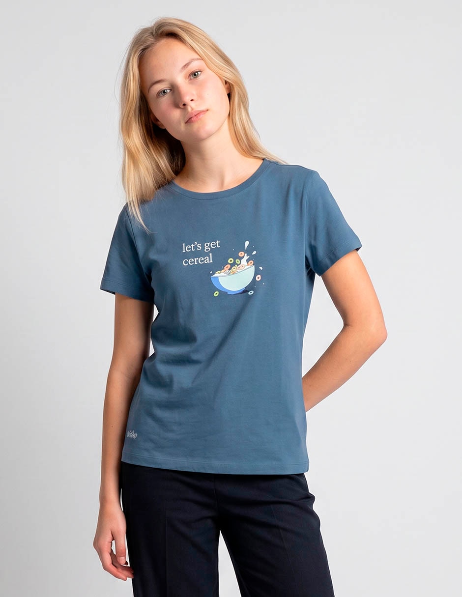 Playera manga corta cuello redondo para mujer