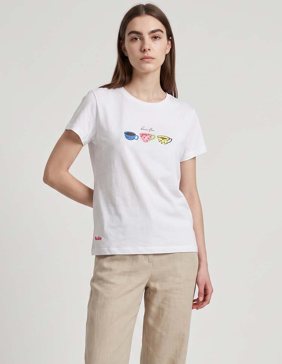 Playera manga corta cuello redondo mujer Playera manga corta cuello redondo mujer