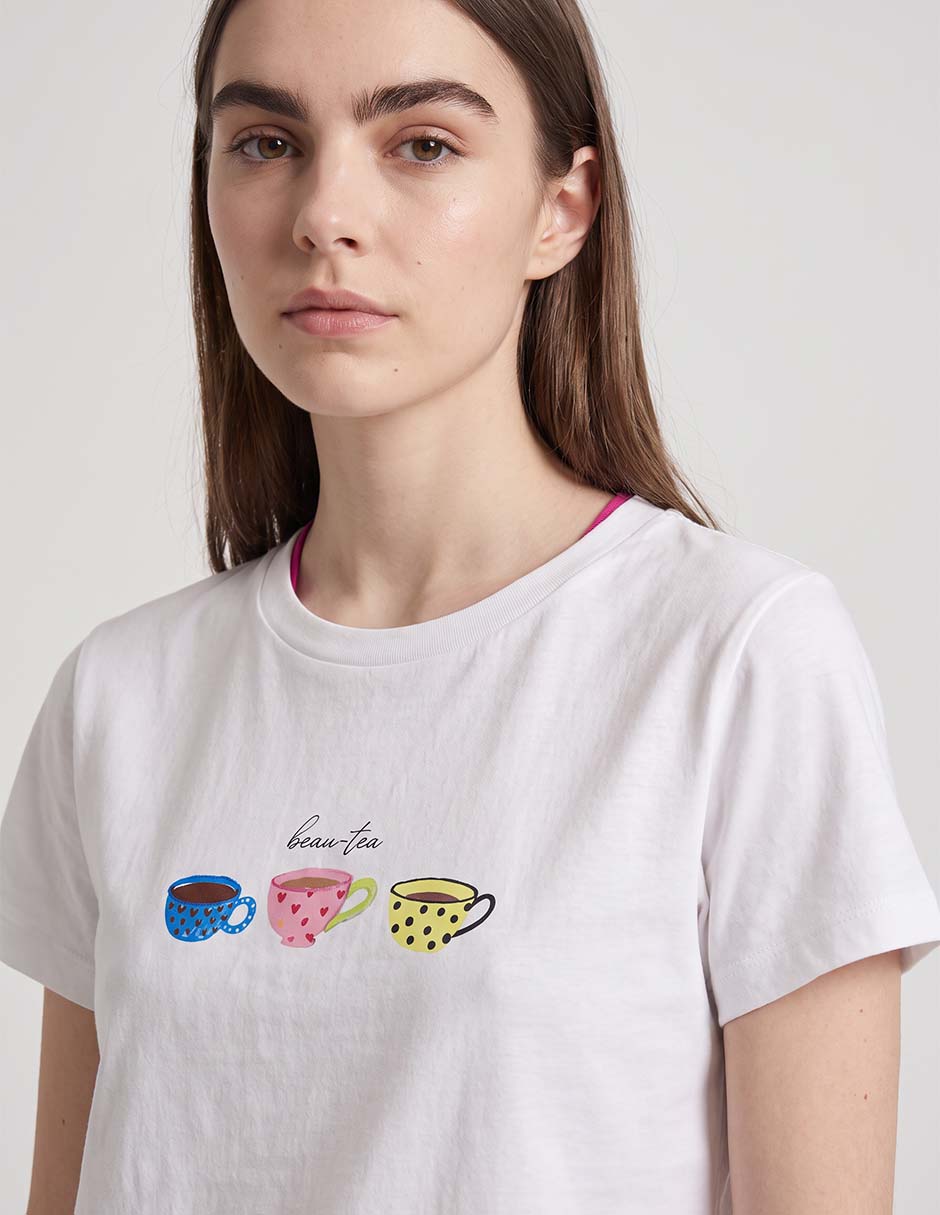 Playera manga corta cuello redondo mujer 3
