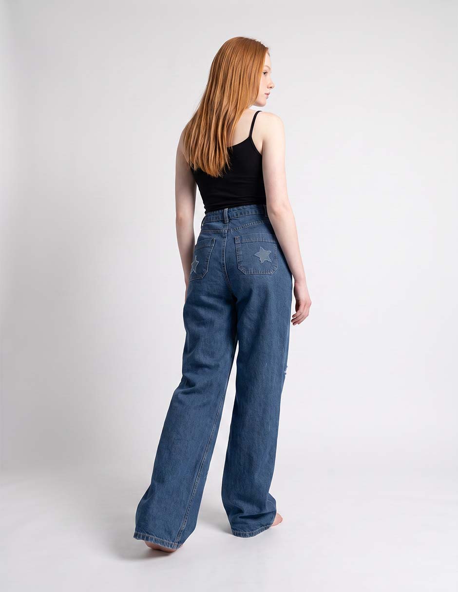 Jeans relaxed straight para mujer