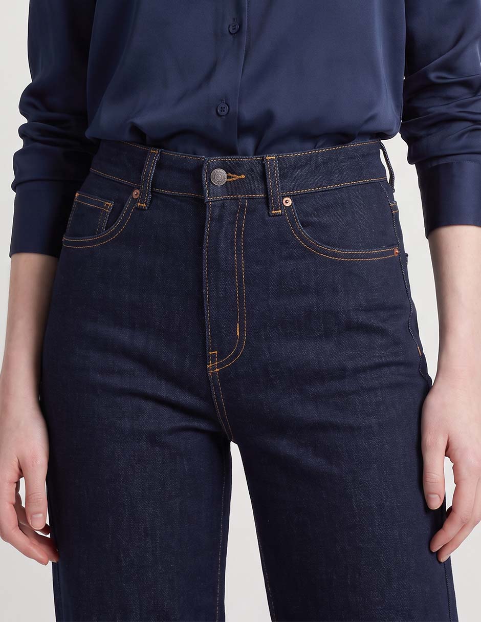 Jeans straight corte cintura alta para mujer 3