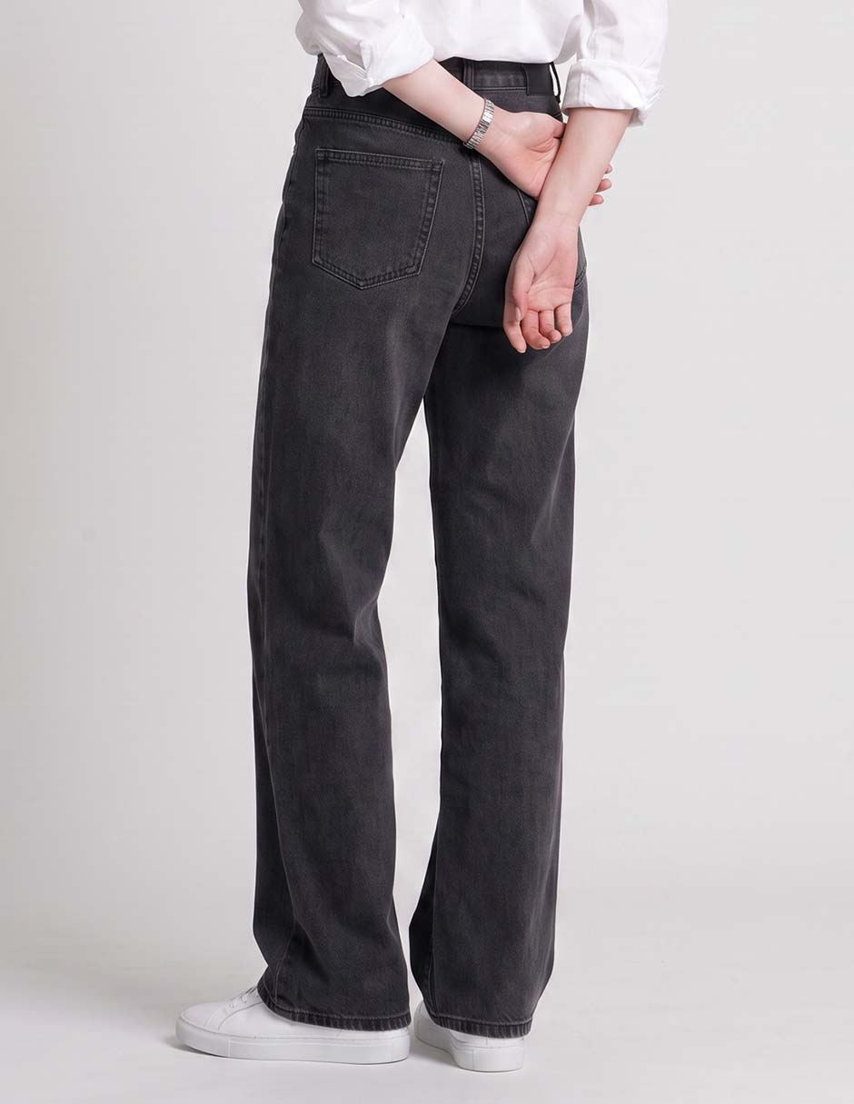 Jeans amplio corte cintura para mujer 2