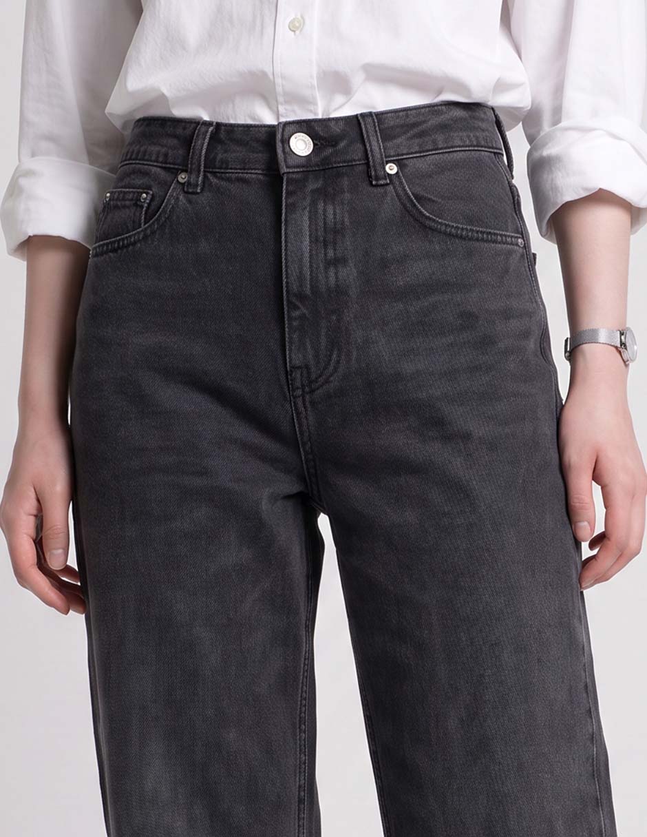 Jeans amplio corte cintura para mujer 3